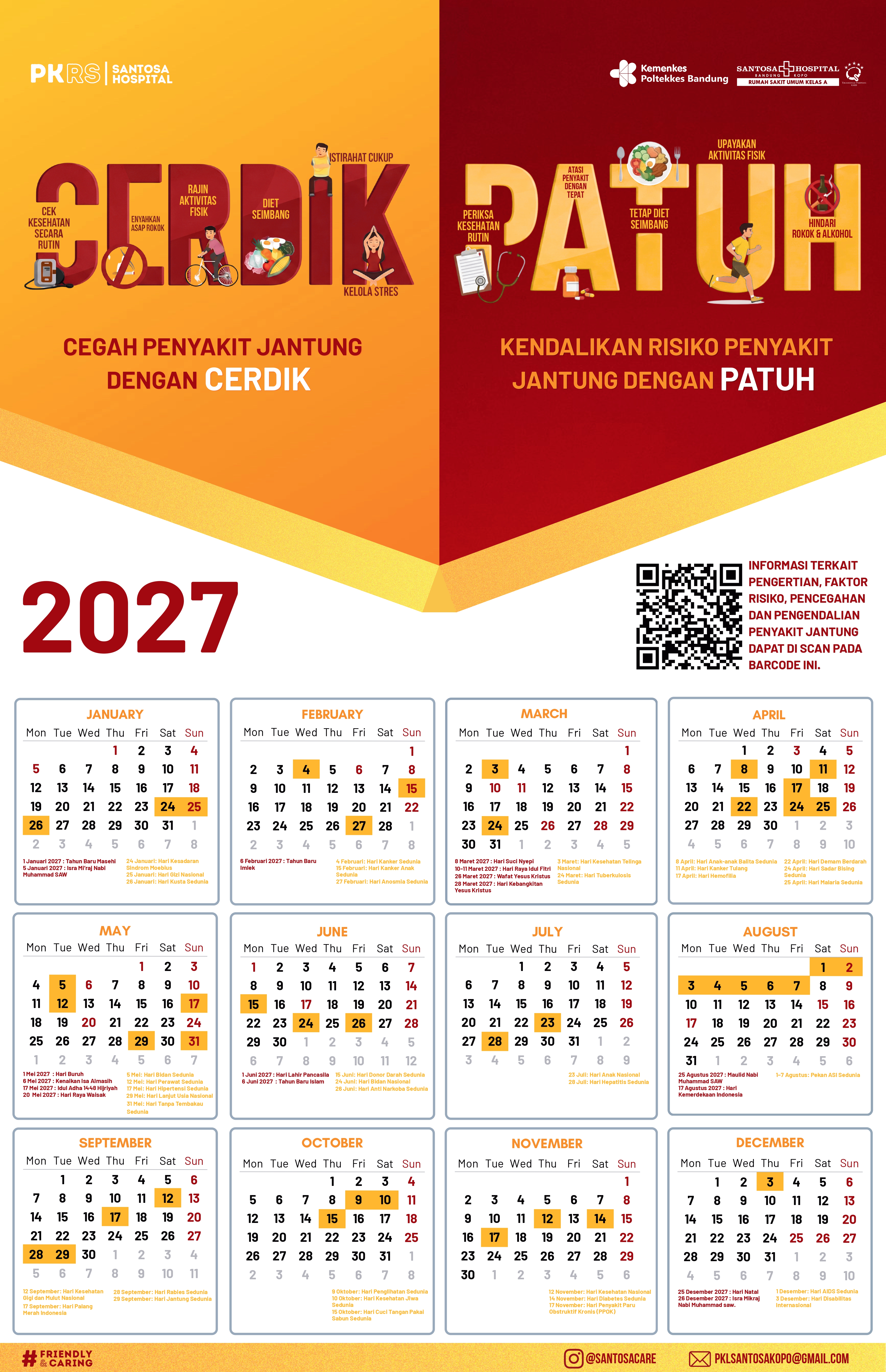 Kalender SEHATI 2027 — CERDIK & PATUH